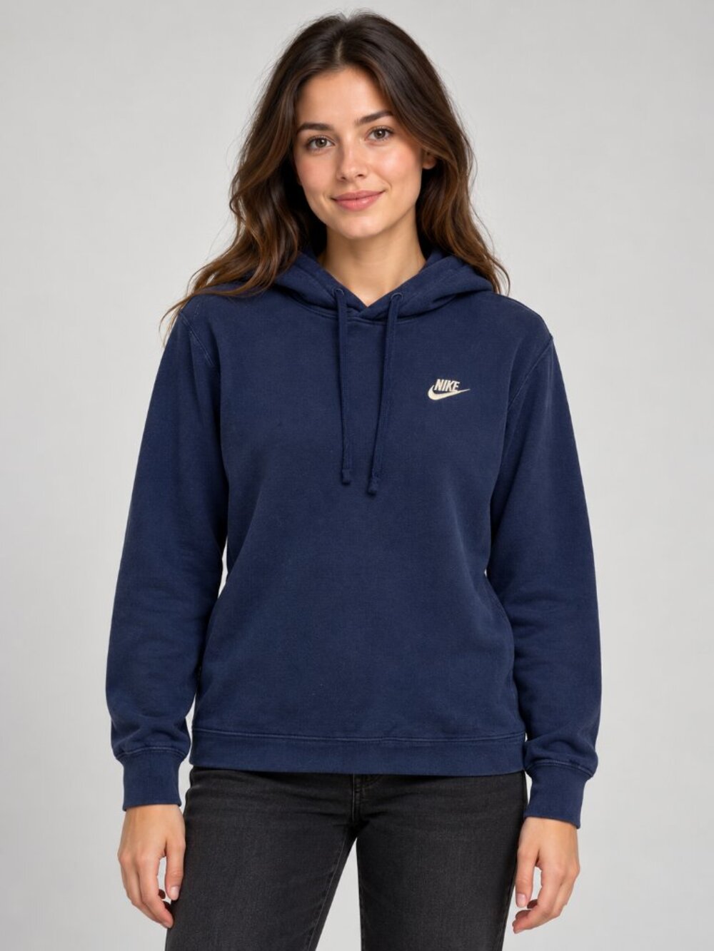 Nike Sportswear Club Men's Navy Cotton Pullover Hoodie Small Streetwear